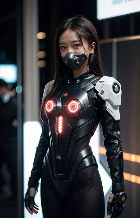 cinematic photo (best quality), future, 1girl, solo, miko motif exoskeleton suit, led, gas mask, holding blade, machinery, digital engraving, ultra highres, absurdres, deep glow effect, hdr, light particles, cinematic lighting, depth of field, Cyberpunk typeface
<lora:Better_Pose:1> <lora:fluxenhancer:1> <lora:sparklycism:1>, <lora:Tangbohu_real_style_FLUX_type_A:1>, , 35mm photograph, film, (bokeh:1.3), professional, 4k, highly detailed