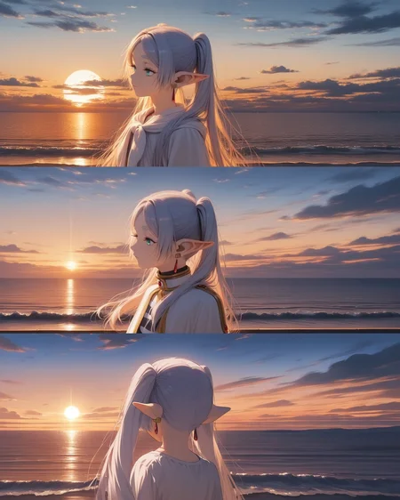 <lora:illustriousXLv01_stable_dark_v0.3:0.2><lora:illustriousXLv01_stabilizer_v1.121:0.6>1girl,frieren,long hair,upper body,ambient light,ocean,cloud,in sky,sunset,masterpiece,