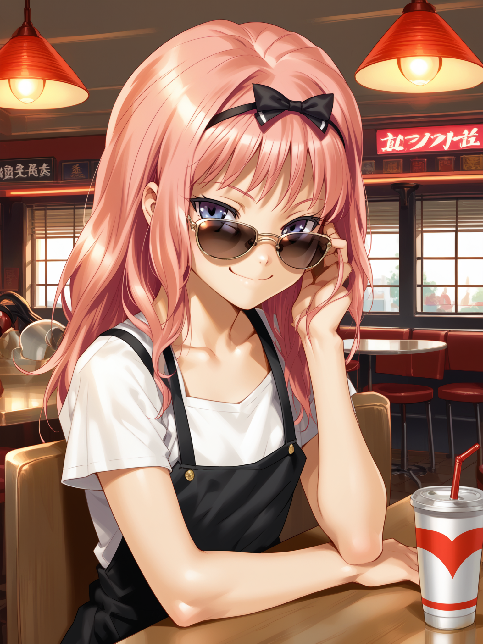 (cowboy shot, solo focus:1.2) <lora:happy_tentacle-cecile-v0.1-000039:0.9>, ht_cecile, pink hair (petite:1.2), <lora:Shed_The_Skin's StS_age_slider_v1_initial_release:-1.25> ( (sunglasses :1.2) :1.1) ( , , (naughty face :1.2) , (wavy mouth:0.8) , :1.2) , indoors, ((dusk :0.6), :0.8), ( window :0.9), (furniture:0.9), , , , , (chinese architecture :0.9) , diner , (chair, table:0.5), (apple , soda :0.7) (( from side :1.1) :0.8) score_9, score_8_up, score_7_up, score_6_up, score_5_up, score_4_up, ( [(realistic, photorealistic:1.3):(realistic:1.2):16] [(3d:1.2)::14] :1) <lora:LUUNA's Lunas-NijiJourney-SDXL-B2:0.35>, nijijourney <lora:prgfrg23's Counterfeit-V3.0 Style SDXL_LoRA_Pony Diffusion V6 XL:0.5> <lora:mfcg's mfcgXL:0.12> <lora:reweik's gyokai(himehajime)_PonyXL_style_v01:0.14>