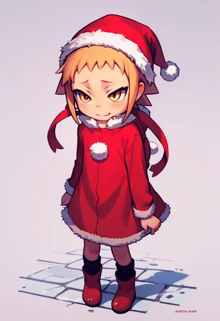 score_9, score_8_up, score_7_up, score_6_up, score_5_up, score_4_up, break, source_cartoon, official, cute, MiniMedusa, santa clous costume, standing