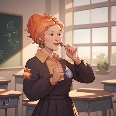 score_9, score_8_up, score_7_up, score_6_up, score_5_up, score_4_up, 1girl, MFrizzle,.in a classroom