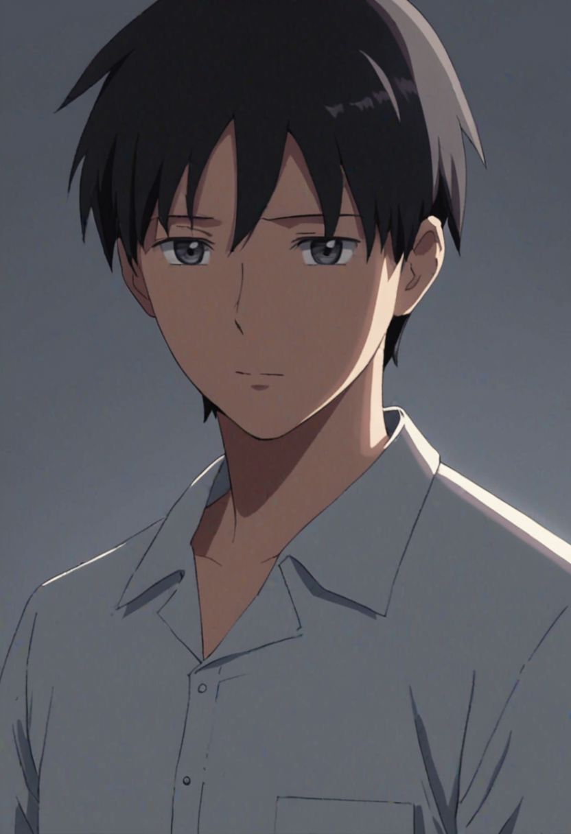 Highres, Masterpiece, High Quality, 4K, 8K, solo, 1Boy, Takaki Toono, adult, black hair, short hair, Shirt, passport_photo_style, looking at viewer, focused gaze forward, plain background, straight body, head upright, easynegative, detailed_eye_model