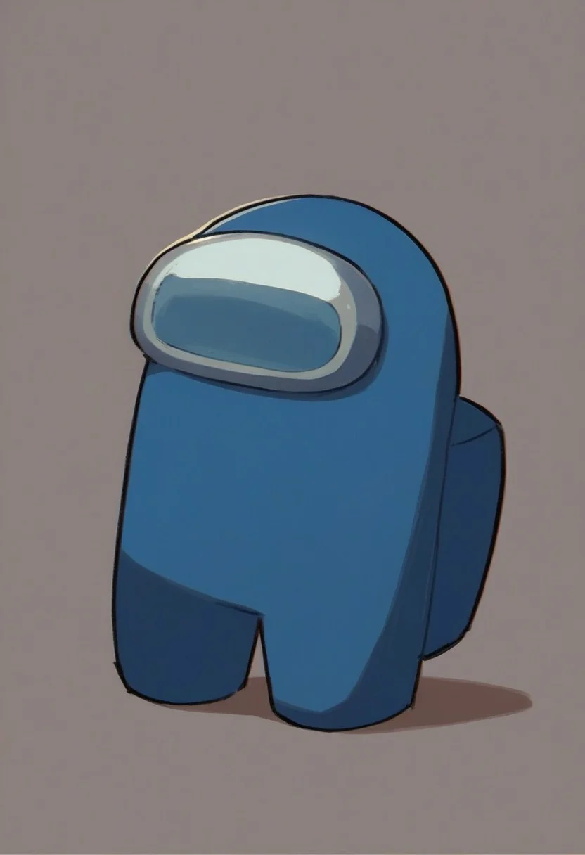 masterpiece,best quality, highly detailed, score_9, score_8_up, score_7_up, score_6_up, score_5_up, score_4_up, mikus-amogus, no eyes, blue glass, blue Crewmate, solo, Cute, in the forest in the morning