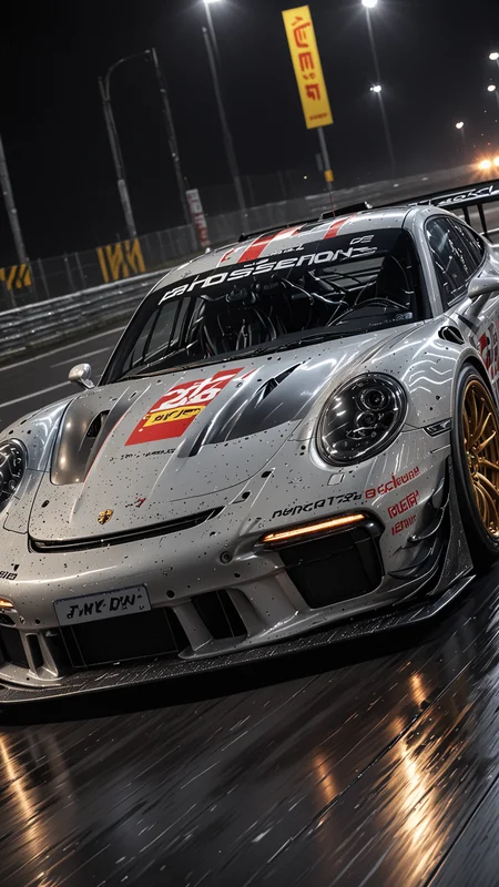 dynamic angle, masterpiece, award winning picture, Porsche DTM car racing, at night, futuristic background, hyper detailed, intricate, poster, artstation, epic, ultra detail, intricate details, UHD (Use Dream Diffusion Secret Prompt), Hendra Data, Pandora Palette, Epic, UHD <lora:Any_Car_Detailer_-_By_DICE:0.75>