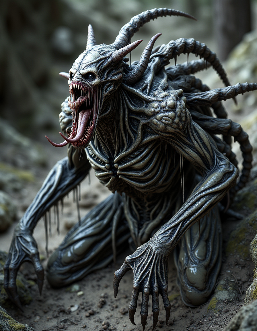 <lora:monster_flux:1>,full body photography of horrifying monster,