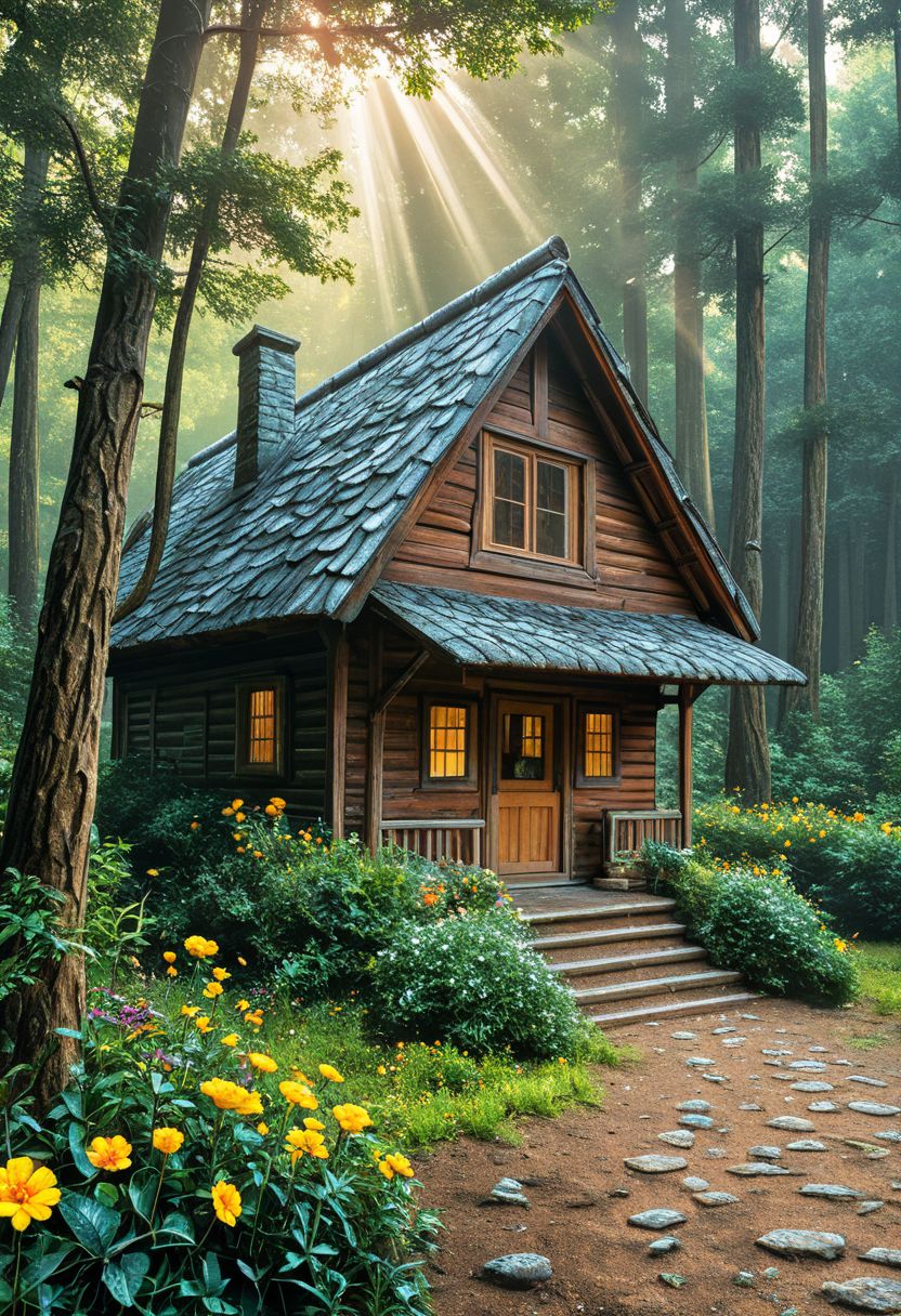 SmoothNoob_Quality, (oil painting \(medium\):1.5), tree, tree house, tiny house, no humans, sunbeam, serene, peacefull, flower, colorful, forest,​​​​​​ <lora:Smooth_Booster:0.5>​​​
