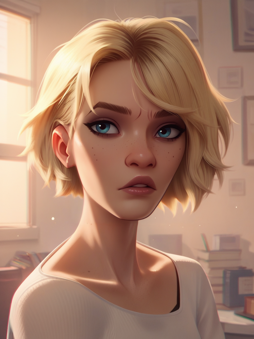 score_9, score_8_up, score_7_up, score_6_up, score_5_up,  <lora:sp1d3rVXLP:1> sp1d3rv, solo, 1girl, short hair, blonde