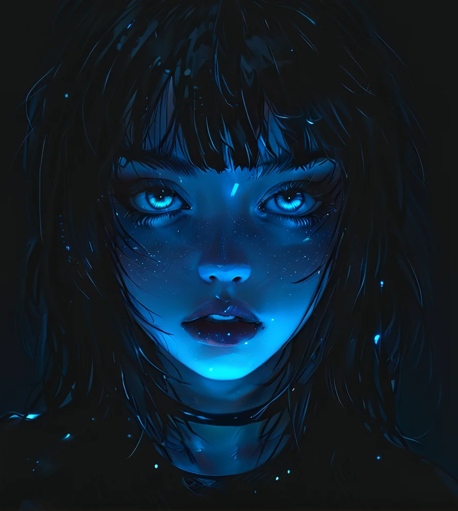 masterpiece,high resolution,8k,
3xpression,gl0w,1girl, ,black clothes,glow,upper body,
, <lora:glowXL-9:0.6>
, <lora:emogirlXL:0.6>