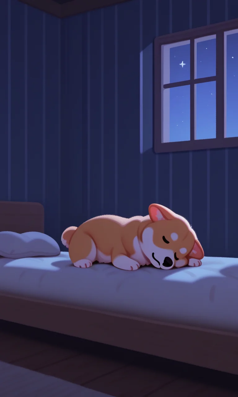 embedding:IllusP0s, pikaole, corgi, sleeping, laying, cute, indoors, night<lora:pikaole_ill.safetensors:1.0:1.0>