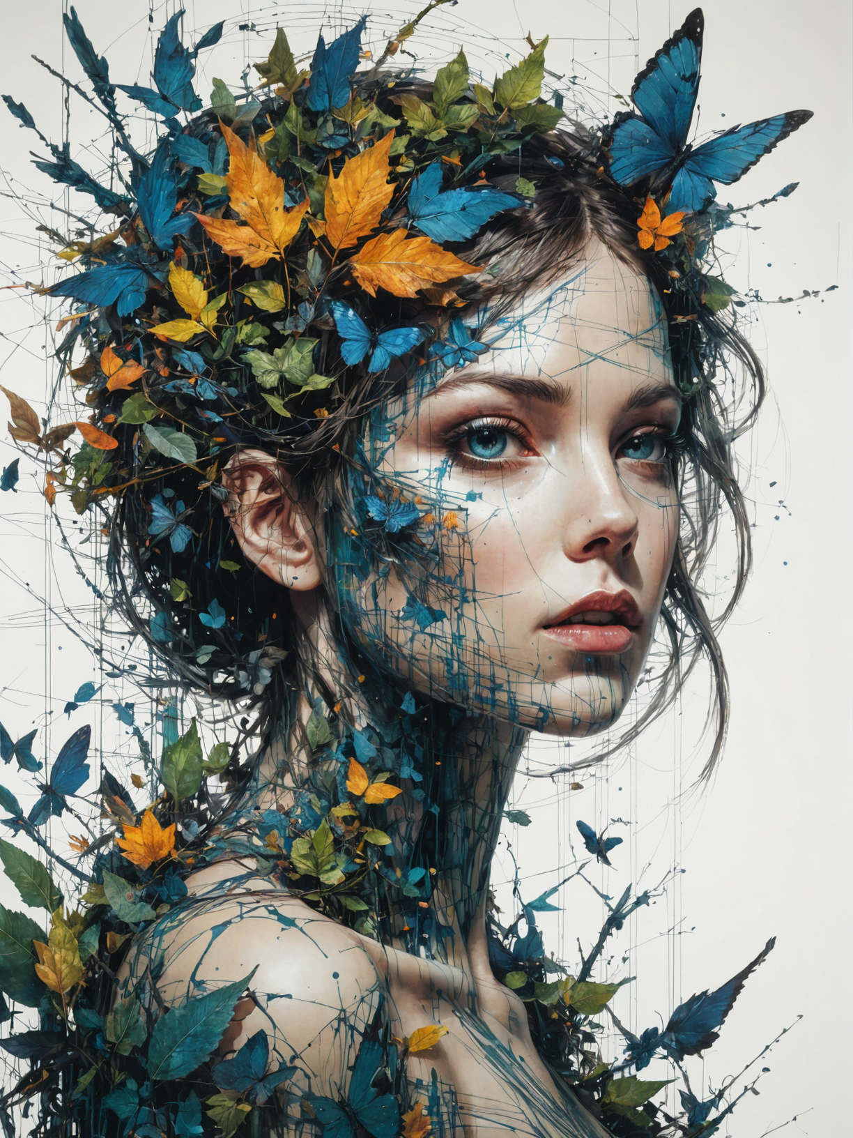 mysterious silhouette forest woman, by Minjae Lee, Carne Griffiths, Emily Kell, Geoffroy Thoorens, Aaron Horkey, Jordan Grimmer, Greg Rutkowski, amazing depth, masterwork, surreal, geometric patterns, intricately detailed, bokeh, perfect balanced, deep fine borders, artistic photorealism , smooth, great masterwork by head of prompt engineering <lora:add-detail-xl:2>