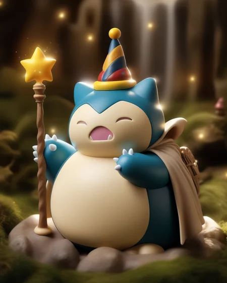 Snorlax in hogwarts, wizard hat, wizard, magic wand.
<lora:snorlax_v3_1:0.8>
