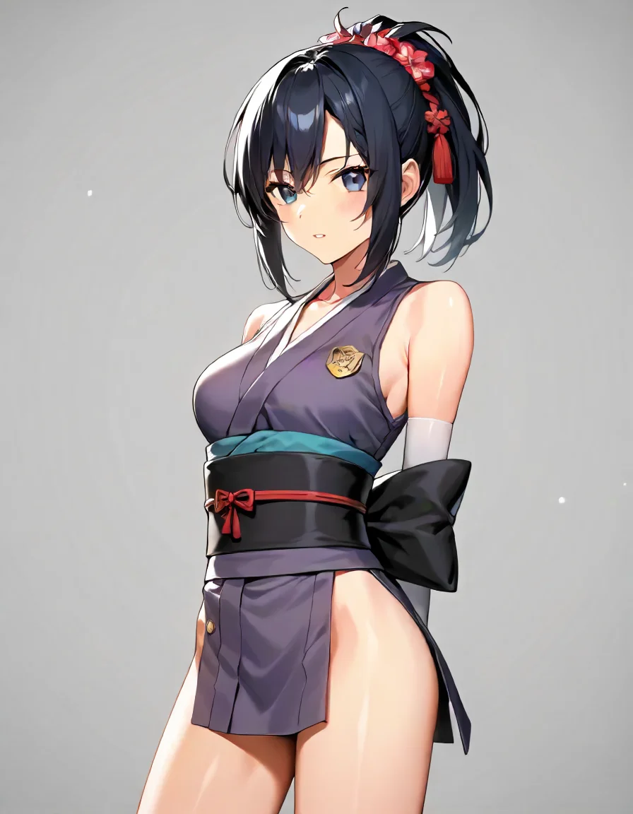 <lora:ninja_XL_pony_v1:0.7> ninja,1girl, sleeveless, obi, japanese clothes,, BREAK score_9, score_8_up, score_7_up, BREAK source_anime, rating_explicit, best quality, masterpiece, uncensored,<lora:sdxl_lightning_4step_lora:1>(clear eyes:1.2),clear art,zPDXLpg