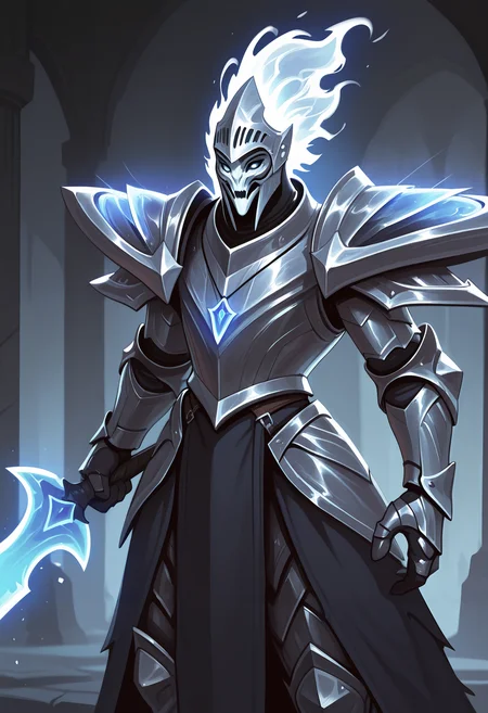 masterpiece, amazing quality, very aesthetic,
<lora:Spectre_-_Arcana_Dota2-000006:0.8>, spectre-arcana, armor, solo, 1boy, male focus, helmet, jewelry, shoulder armor, full armor, holding weapon