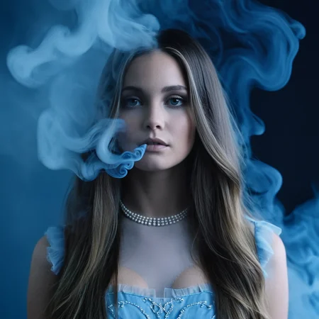 <lora:add-detail-xl:1>
<lora:detailed:0.3>
<lora:perfection style:0.3>
<lora:xl_more_art-full_v1:0.3>
<lora:Donnie Darko film style:1>
a blue smoke photograph of a bunny 's face,1girl,solo,long hair,dress,very long hair,monochrome,wings,gradient,gradient background,blue theme , cinematic, film, Donnie Darko film style