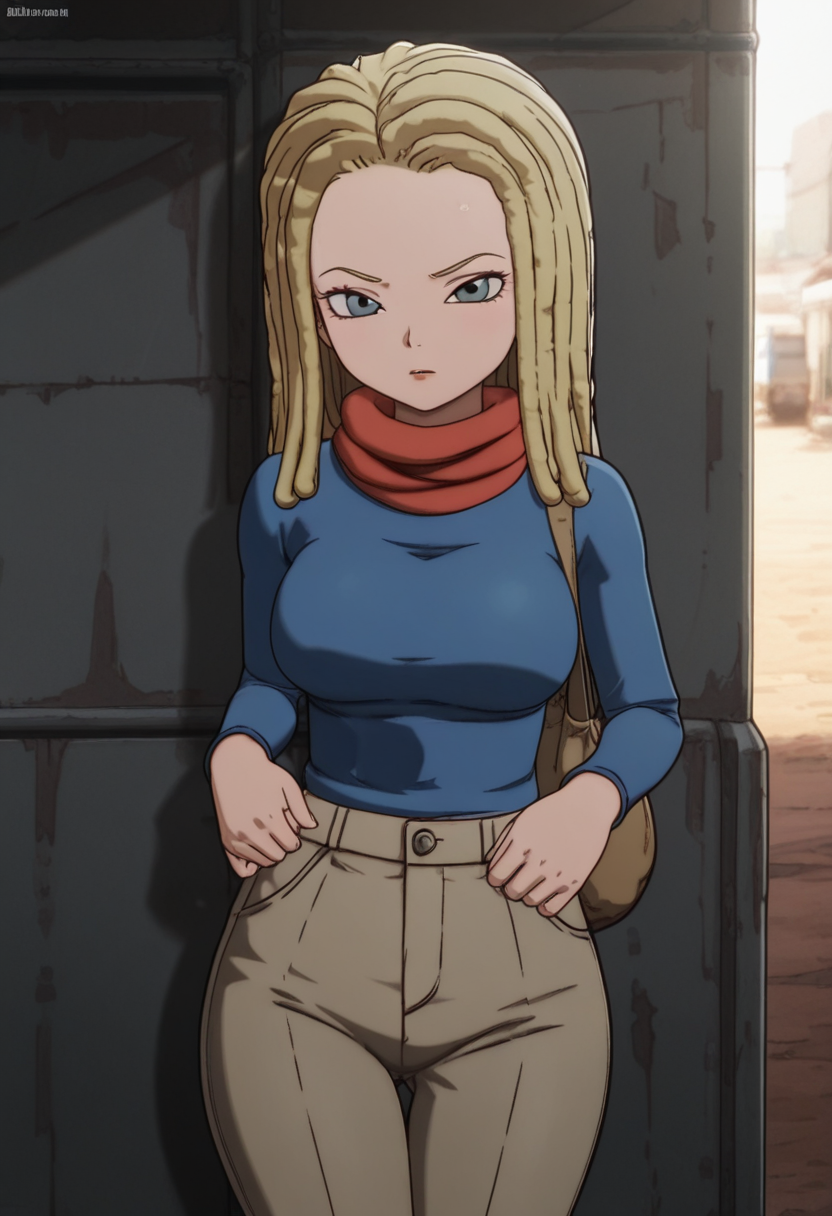 <lora:Sandland:1>,  masterpiece, best quality, amazing quality, ann, 1girl, solo,  cowboy shot, looking at viewer, pants,