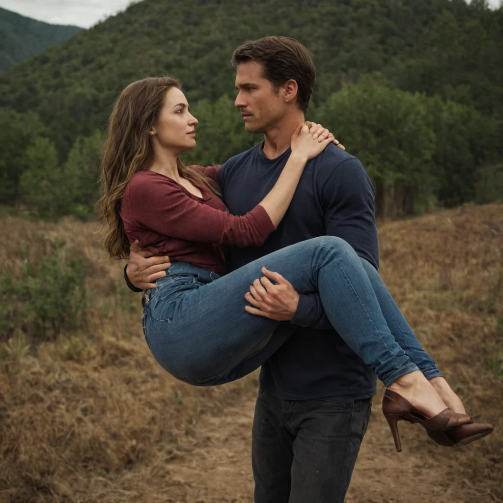 a man carry a woman in arms, hold in arms