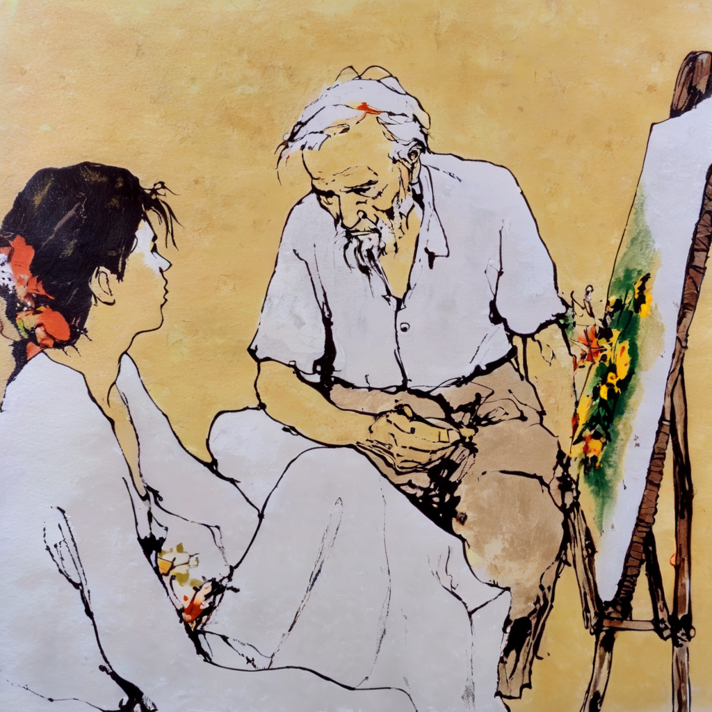 bdufour2 old man artist painter <lora:bdufour2:1>