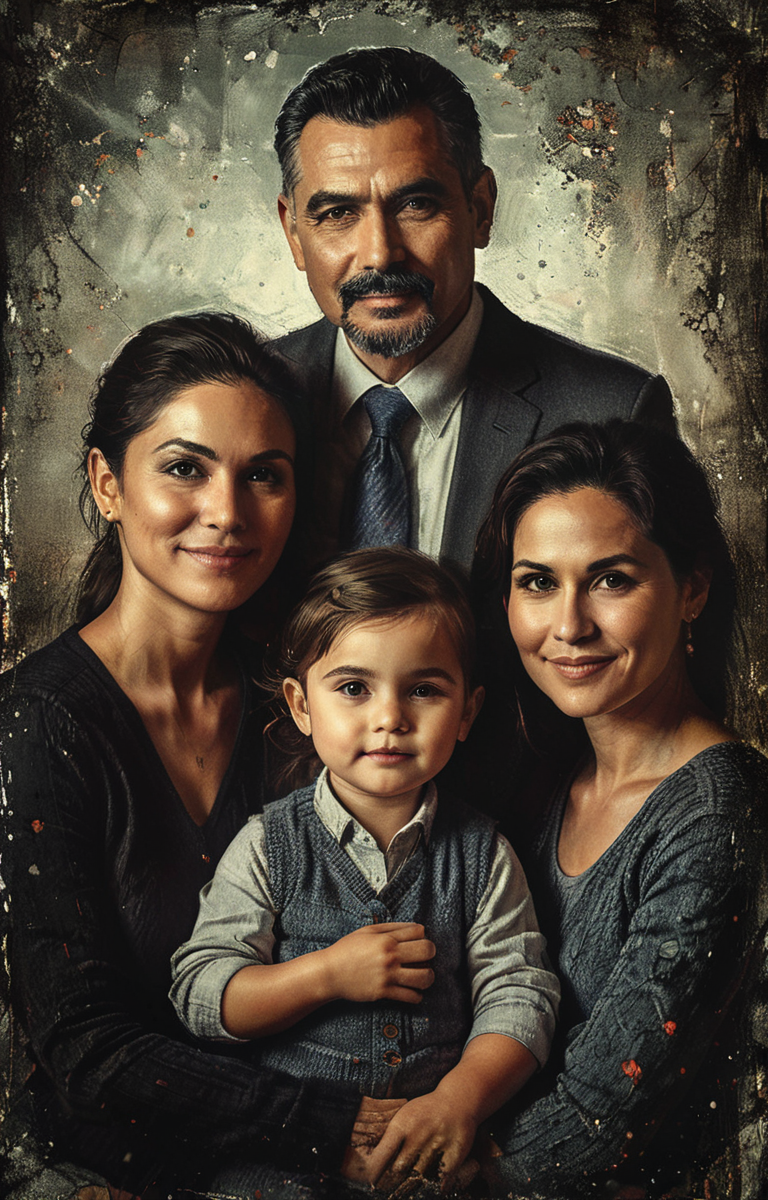 masterpiece,best quality,<lora:tbh21-sdxl:0.9>,illustration, portrait of family