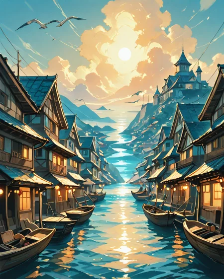 (epic landscape:1.5), (Jiro Taniguchi drawing), ( Ikki Kajiwara painting),best quality, masterpiece, extremely detailed, professional art, professional painting, an extremely delicate and beautiful, dynamic, great lighting, perfect shading, professional shading, depth of field, side soft light, elegant, gorgeous, highly detailed, full shot, uncropped, pure genious, absolutely perfect, highly detailed, breathtaking,
A coastal village with brightly painted houses, fishing boats bobbing in the harbor, and seagulls calling overhead, druidic stonehenges where earth-blood geysers erupt in ritual patterns, the air crackling with geomantic resonance,
<lora:EldritchRomanceIllustration1.3.1:0.5>,
<lora:- SDXL - vanta-black_contrast_V3.0:0.2>,
<lora:add-detail-xl:0.7>,
<lora:detailed_notrigger:0.7>,