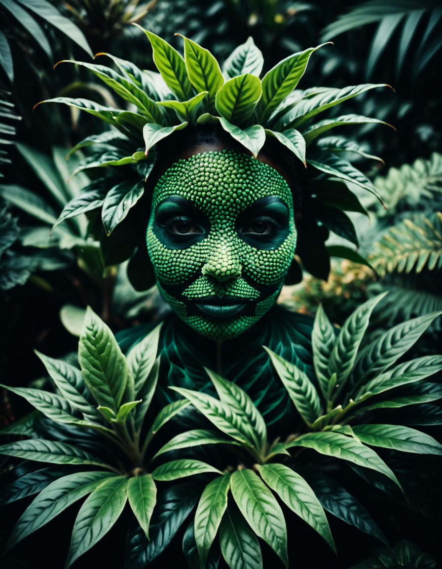 photograph plantpeoplelora, portrait, plant skin, 50mm . cinematic 4k epic detailed 4k epic detailed photograph shot on kodak detailed cinematic hbo dark moody, 35mm photo, grainy, vignette, vintage, Kodachrome, Lomography, stained, highly detailed, found footage