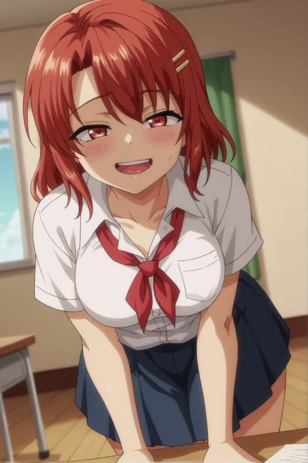 score_9, score_8_up, score_7_up,anime_source, source_anime, best background, detailed background, anime screencap, Yui, school uniform, horny, naughty face, cinnamon eyes, indoors, <lora:JN_Obata_Yui:0.8>