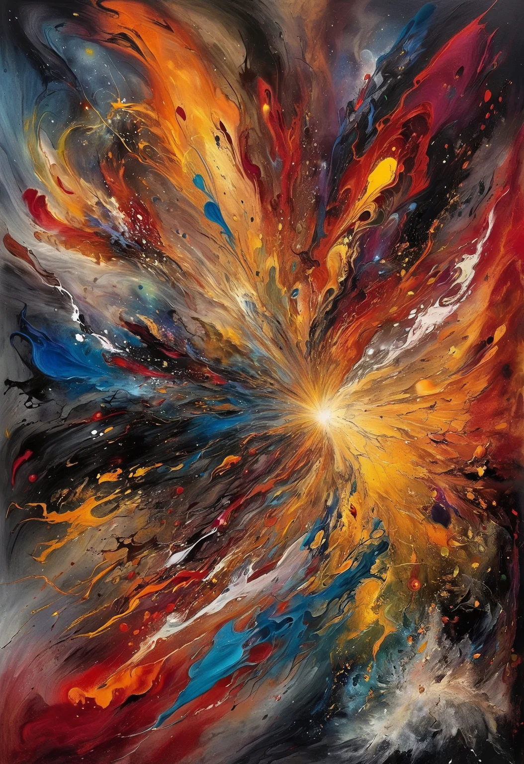Abstract Expressionism, Jungian archetypal energy manifesting in a ravaged subconscious, turbulence, raw power, ancient wisdom, 8k, masterpiece, award winning art