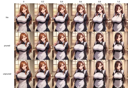 score_9,
<lora:grimgrim_v1_lite:0>,
large breasts,
maid, smile,
long hair, brown hair, amber eyes, hair over one eye,
cowboy shot, looking at viewer,
rating_safe,
high resolution, Masterpiece