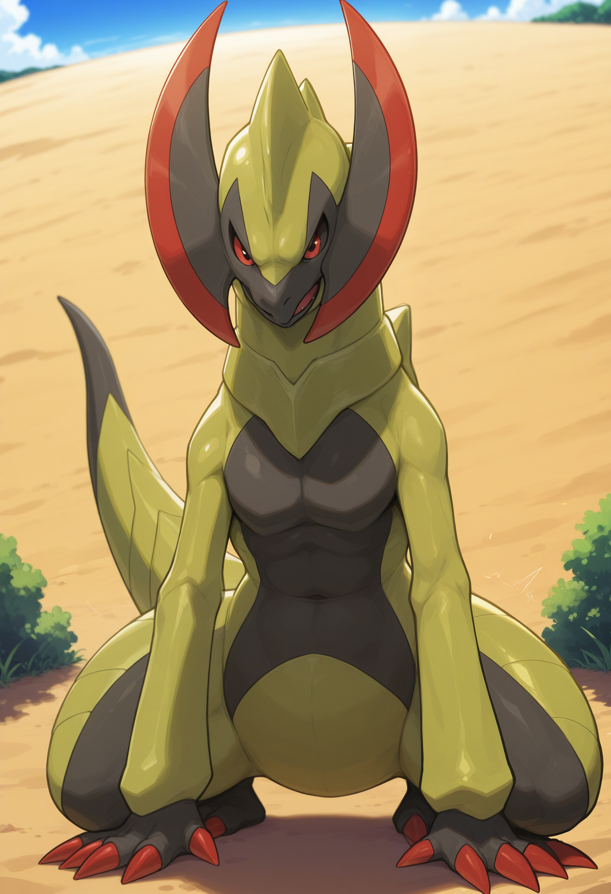 masterpiece,best quality,amazing quality, 1boy, solo,  h4x, pokemon (creature), close up, outdoors,