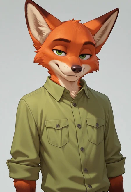 masterpiece, best quality, amazing quality, solo, 1boy, furry nick wilde, fox, anthro, furry,