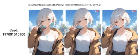 streaming tears, sad,cowboy shot,double_peace_sign,antiquewhite hair,coat, <lora:HairintakesEraser_v10_Pony:2>, score_9, score_8_up, score_7_up, BREAK source_anime, rating_questionable, best quality, masterpiece, uncensored,[pony diffusion V6 is trained by PurpleSmartAI:100]