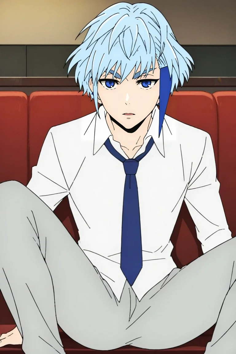 score_9, score_8_up, score_7_up, source_anime, rating_safe, intricate details, (realistic:0.6), , , 1boy, solo, male focus, <lora:aguero_agnes_khun_pony:0.94>, aguero_agnes_khun, blue hair, blue eyes, short hair, multicolored hair, streaked hair, , focused, niagara falls, indoors, spread legs, :D, ,, <lora:sdxl_lightning_8step_lora:1>