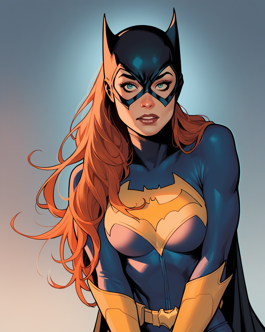 score_9, score_8_up, score_7_up, score_6_up, score_5_up, score_4_up, source_western, adamhughesstyle, 1girl, Batgirl, bodysuit, superhero, dramatic lighting  <lora:AdamHughes_PDXL:1>