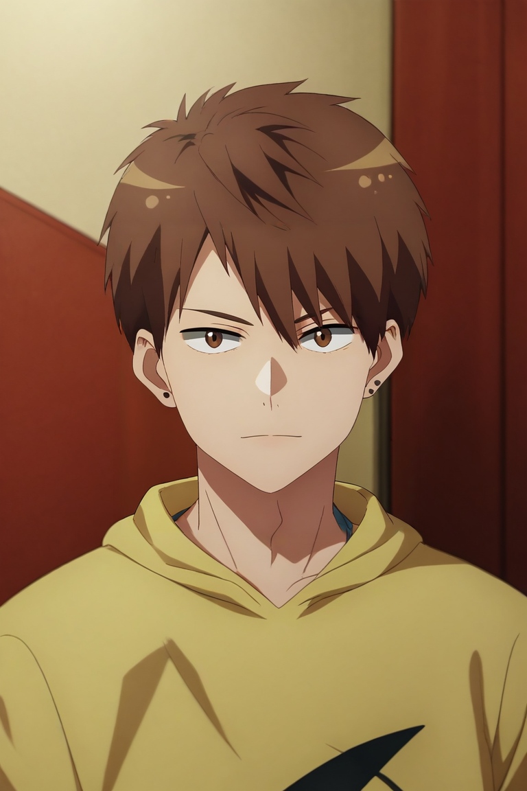 score_9, score_8_up, score_7_up, , rating_safe, intricate details, (photorealistic:0.6), looking at viewer, , 1boy, solo, male focus, <lora:ryuuya_romantic_killer_pony:0.98>, ryuuya_romantic_killer, brown hair, brown eyes, short hair, , lion costume, <lora:sdxl_lightning_8step_lora:1>