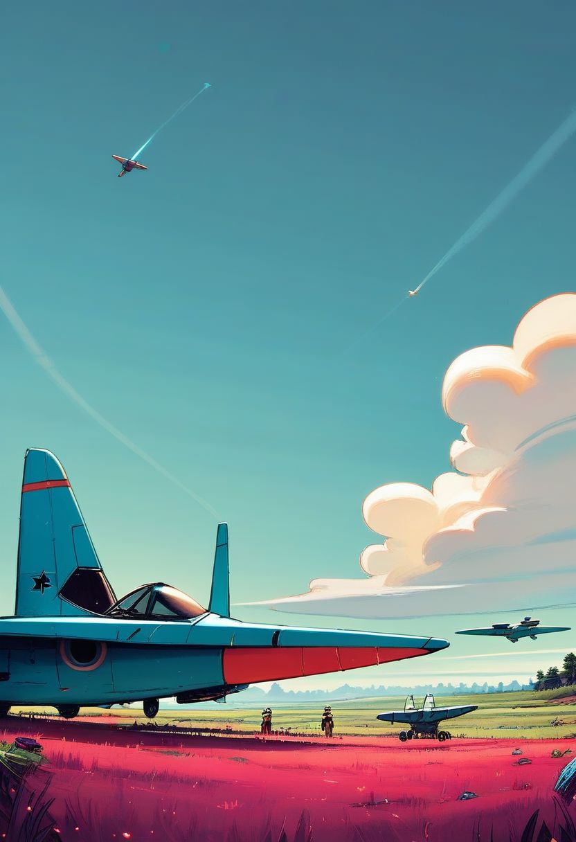score_9, score_8_up, score_8, zPDXL, 
BREAK,
scifi, teal theme, movie poster, red grass, 1boy, outdoors, sky, day, cloud, military, grass, robot, aircraft, airplane, field, spacecraft,