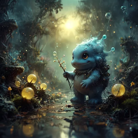Bubble Bobble style, high quality, masterpiece, misty scene, a beautiful enchantress with yellow eyes, staff with large set yellow crystal, surrounded by fireflies <lora:MJ52:0.8> <lora:add-detail-xl:0.8> <lora:EpicF4nta5yXL:0.8>  <lora:CBS_novuschroma12 style:0.5> novuschroma12, novuschroma12 style <lora:DonM5h4d0wM317XL:0.5> DonM5h4d0wM317XL, 8-bit, cute, pixelated, fantasy, vibrant, reminiscent of Bubble Bobble game