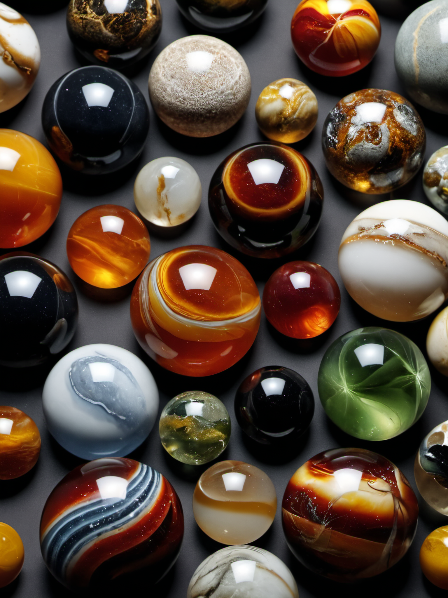 Hyperrealistic art marbles . Extremely high-resolution details, photographic, realism pushed to extreme, fine texture, incredibly lifelike
