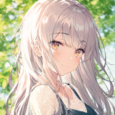 1girl,solo,looking at viewer,long hair,bangs,blush,eyebrows visible through hair,upper body,smile,day,blurry,masterpiece, best quality, very aesthetic, absurdres,,   <lora:lighting-NAI:0.8>
