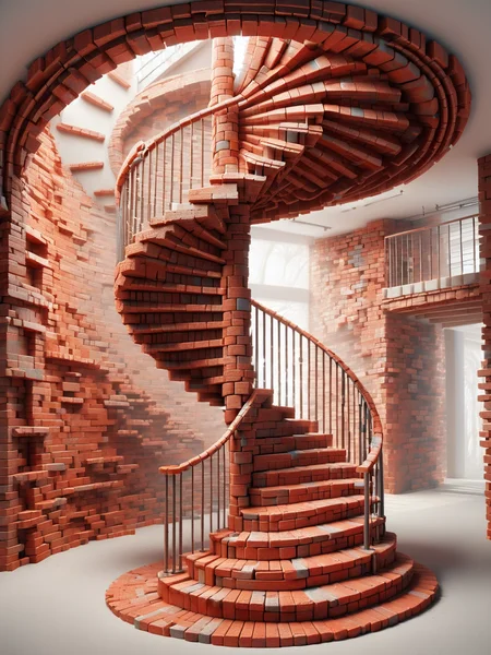 ais-brickz spiral staircase ascending into a swirling ais-brickz vortex <lora:Bricks_Style_SDXL:1>