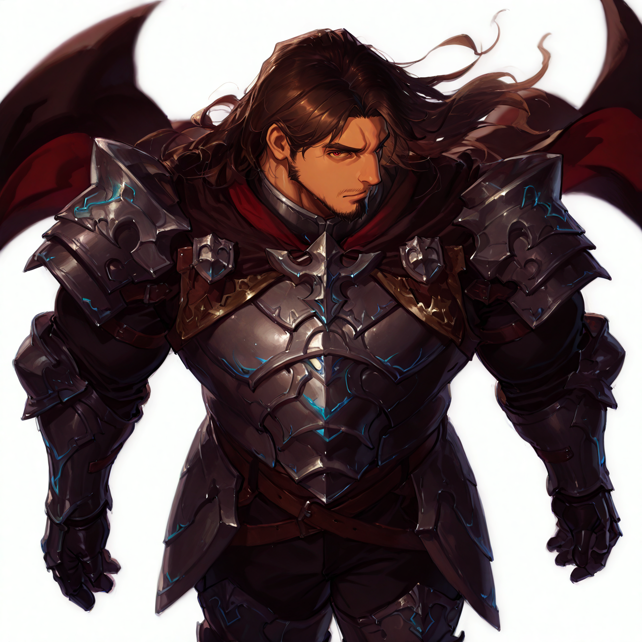 <lora:Caesar__Alchemist_Code:1> tagatamecaesar, caesar_brunette, caesar_red eyes, 1boy, long hair, goatee, solo, male focus, manly, bara, muscular male, armor, pauldrons, breastplate, cape, black shirt, gauntlets, belt, pants, armored boots,
<lora:pose_perspective:1>  perspective, blurry background, blurry foreground, {fisheye|profile, semi-profile|from above|from below}, ((cowboy shot)), 
(very short hair), male focus, muscular male, bara, mature, (glossy skin, bara, mature, facial hair,), facial hair, bara, mature,  aixiwuganda_(20222192), very awa, masterpiece, best quality, absurdres, newest, perfect quality, detailed background, intricate details,<lora:slider_Body Type_alpha1.0_rank4_noxattn_last:1><lora:Anime Summer Days 2 Style SDXL_LoRA_Pony Diffusion V6 XL:.6> <lora:slider_cfg_scale_boost:.7><lora:Artist6p:.55>, Artist6p, Artist04p,<lora:slider_il_brightness_slider_d1:-.5><lora:slider_il_contrast_slider_d1:-.5>,<lora:slider_contract_controller_illus01_v1:.3>,<lora:slider_DarkSlider1.2_alpha1.0_rank16_full_300steps:-.3><lora:Heavenly_Beauty_r1:1>, (heavenlybeauty,)<lora:slider_style_strength_controller_illus01_v1:.25>