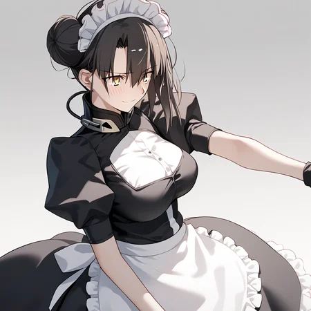 <lora:Takeuchi_Takashi_PonyXL_style_v01:1>
<lora:agent.pony:1>
score_9 , score_8_up , score_7_up , source_anime , 
masterpiece , best quality , ultra-detailed , 
BREAK
agent \(girls' frontline\), maid
1girl , woman , huge breasts , light smile , light blush , ((jeanne d'arc (fate)):0.5)  , 
long black hair  , maid dress ,  
howling