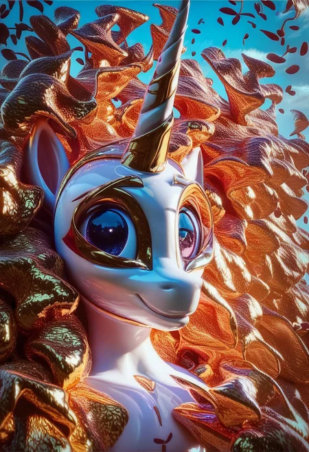 pmg style, score_9, score_8_up, score_7_up, score_6_up, score_8_up,magical mystical glowing iridescent (unicorn:1.5), extremely detailed, theme adherence, wittiness, humor, aesthetic appeal, and engagement metrics, cute, full shot