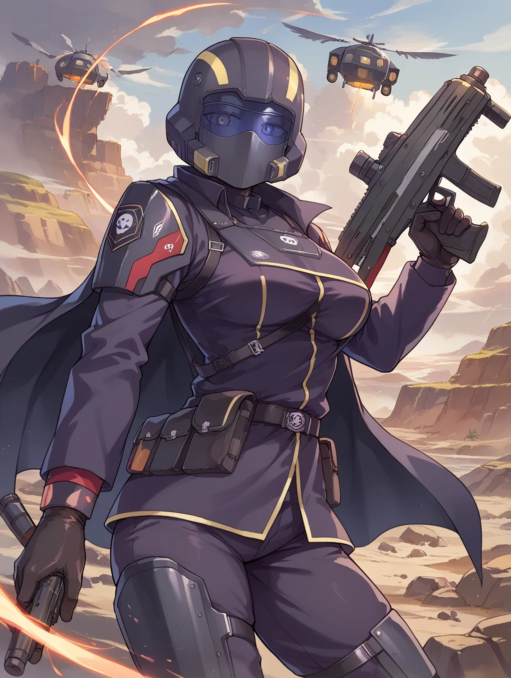 score_9, score_8_up, score_7_up,source_anime,BREAK,
Helldiver_Helldivers, 1girl, smile, weapon, holding weapon,
<lora:Helldiver_Helldivers:1>
