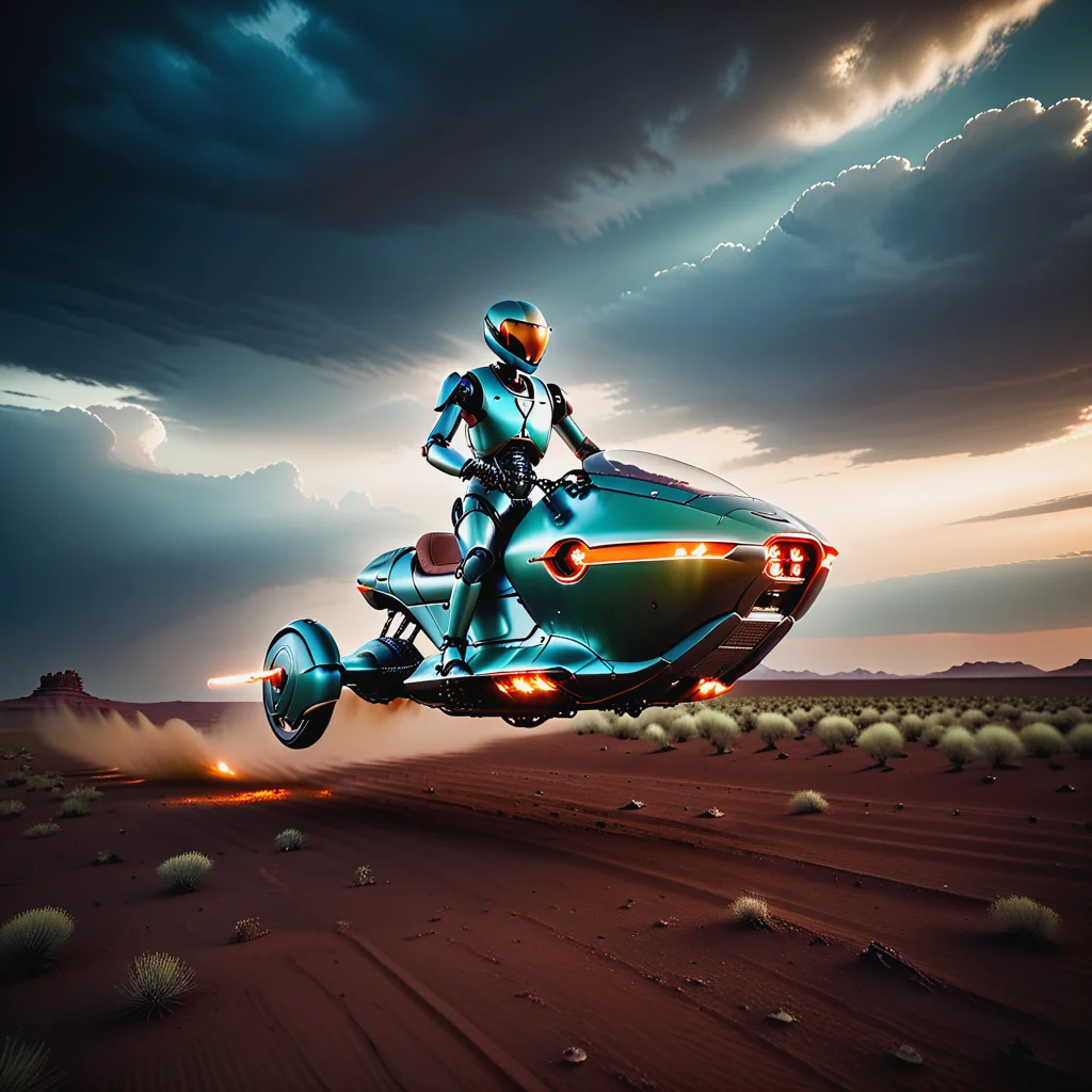 cinematic realism film scene still of a (cloudy sky, night,:1.5) green orange bronze chrome (hoverbike), style.racing, latex, ceiling, dust, non-humanoid robot, looking to the side, mars desert, robot joints, biker clothes, dark background, fisheye, grass, cowboy shot, monitor, orange eyes, flying, no wheels . 35mm f1.8 Macro, chiaroscuro, shallow depth of field, vignette, Mise-en-scene, detailed, cinemascope, moody, epic, key visual, beefy, simple background, by, form, cold blue red orange blue theme
<lora:TechMaker_v1-e6:1>