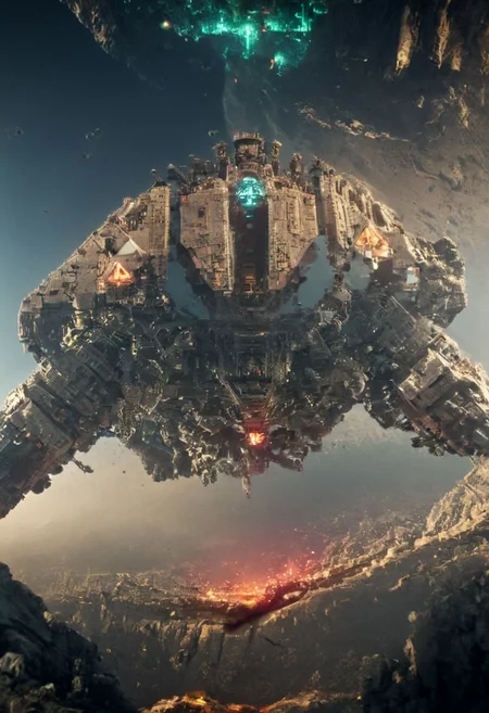 (pastel neon niji colors, terraforming mecha-Pyramid Like drdnght machine hovering above planet earth 20000 bc),
atmospheric haze, Film grain, cinematic film still, highly detailed, high budget, cinemascope, moody, epic, OverallDetail, gorgeous, 2000s vintage RAW photo, photorealistic, candid camera, color graded cinematic, eye catchlights, atmospheric lighting, skin pores, imperfections, natural, shallow dof,
extremely detailed, drdnght machine, Temple Ruin, industrialbuilding, spstation,