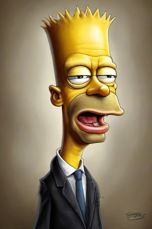 Masterpice,High Quality,
 <lora:PE_Caricature:0.8> PECaricature,
bart simpson
