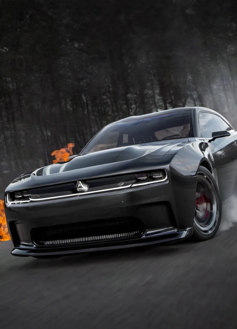 <lora:ChargerConceptSDXL_v1:1> black chargerconcept, from front, highlights, tire smoke, dramatic,
realistic, cinematic, highly detailed,