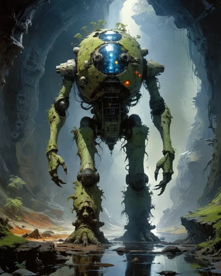 bioengineered anthropomorphic earth elemental, underground, full body, hauntingly beautiful, hyperrealistic, ultra resolution, professional photo, John Berkey Style page <lora:add-detail-xl:0.8>  <lora:xl_more_art-full_v1:0.5>   <lora:John Berkey Style:1>