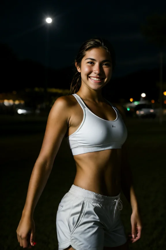 masterpiece, 1girl, cowboy shot, smile, detailed, white sports bra, cargo shorts., <lora:Night Photography By Stable Yogi:0.8> night photography
<lora:DETAIL_SLIDER_BY_STABLE_YOGI:0.8>