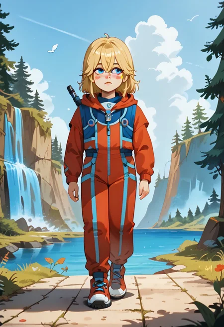 score_9, score_8_up, score_7_up
outdoors, jungles, forest, day, summer, clouds
alisattp, 1girl, solo, blonde hair, blue eyes, blush stickers, hair between eyes, bangs, red bodysuit, <lora:alisattp_pdxl-000009:1>
laser gun in hand, looking around, walking, front view, full body view