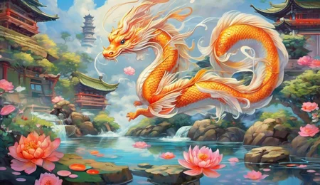 (Koi fish surrounding a dragon with ( friendly expression:1.2)), full body, open mouth,  (flying over the urban landscape:1.2),  (solo:1.1), 
splashing water droplets, cloud, 
(Oriental flat decor style:1.2),  oil painting, dim volumetric lighting, colorful decorations, 
BREAK, Fisheye Lens Effectï¼
 <lora:dragon-000002:0.7>